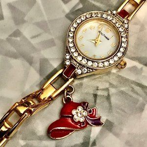 Waltham Red Hat Society Crystal Mother of Pearl Watch